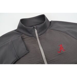Alabama Crimson Tide Peter Millar Mens Large Gray Ful Zip Hybrid Jacket Quilted